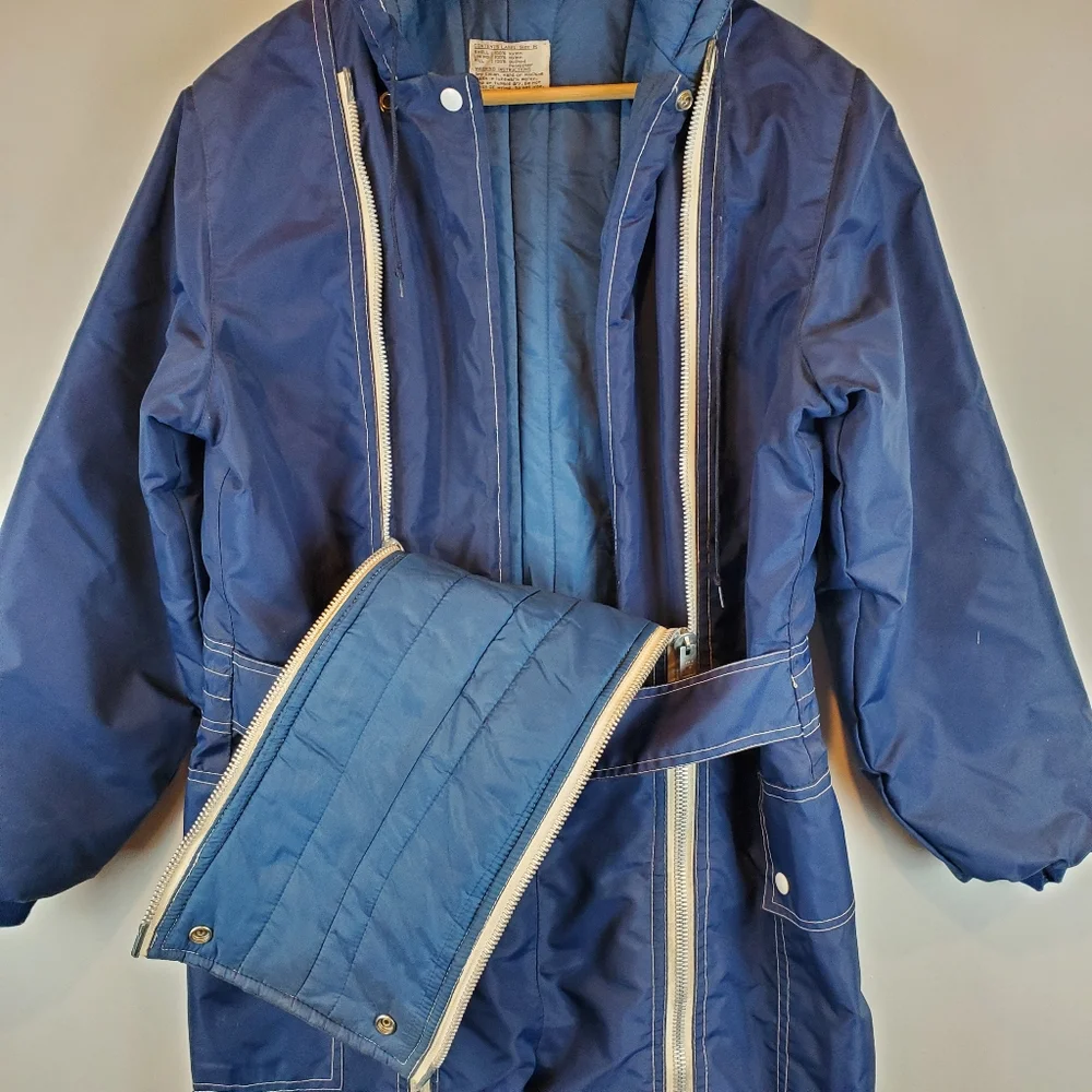 Vintage 1970s Double Zip Snowmobile Suit Size M Mens Rockabilly Astronaut Retro - Picture 9 of 15